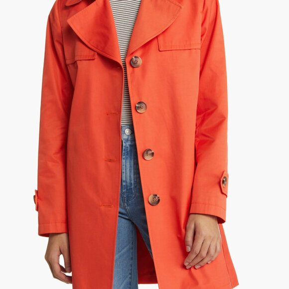 Sam Edelman. Size Lg. Mid-length. Poppy Orange. Gorgeous Trench! - Picture 6 of 16